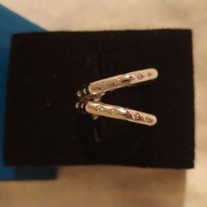 NWT. Sterling Silver White Diamond Simulant Earrings